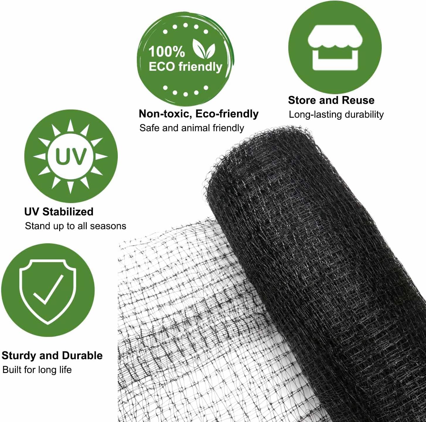 KLEWEE Bird Netting, 13 x 50 FT Heavy Duty Garden Netting | Deer Netting Fence for Plants Vegetables Fruit Trees, from