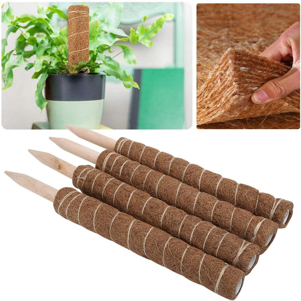 4PCS 45CM Coir Totem Pole for Climbing Plants, Moss Stick Plant Support Indoor Outdoor Garden Supplies