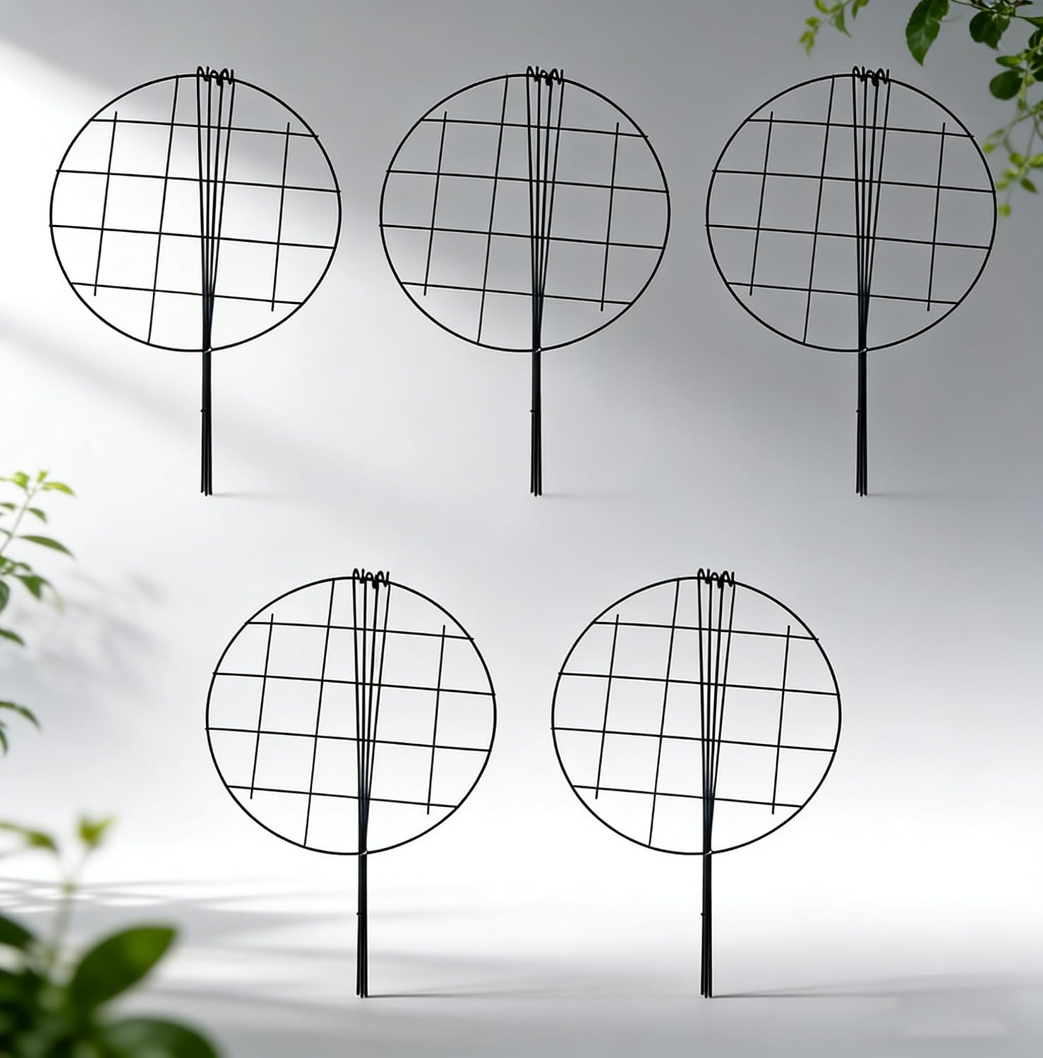 MTB Supply 5 Pack 16 x 24 inch Peony Cages,Grow Through Plant Support Stakes, Flower Support Hoops Heavy Plants Brace