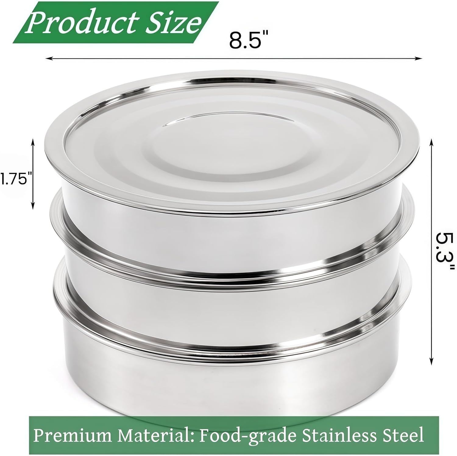 Tlence 9" Stackable Stainless Steel Seed Sprouting Kit, 3-Tier Mesh Germination Tray, Seed Sprout Grower with Lid Base