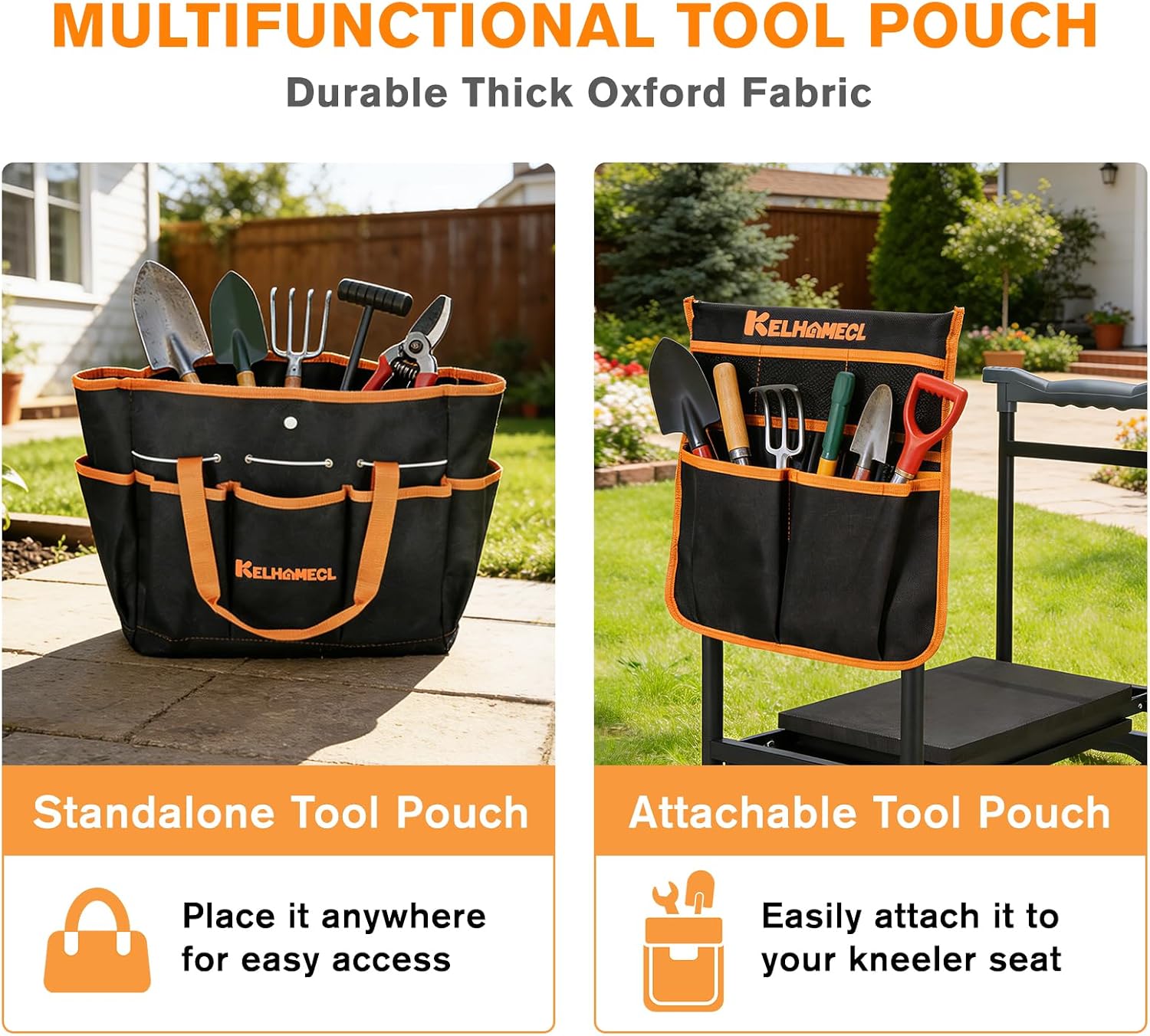 Garden Kneeler and Seat, Extra Wide Thick EVA Pad, Heavy Duty Foldable Garden Bench Holds 350lbs, Ergonomic Kneeling