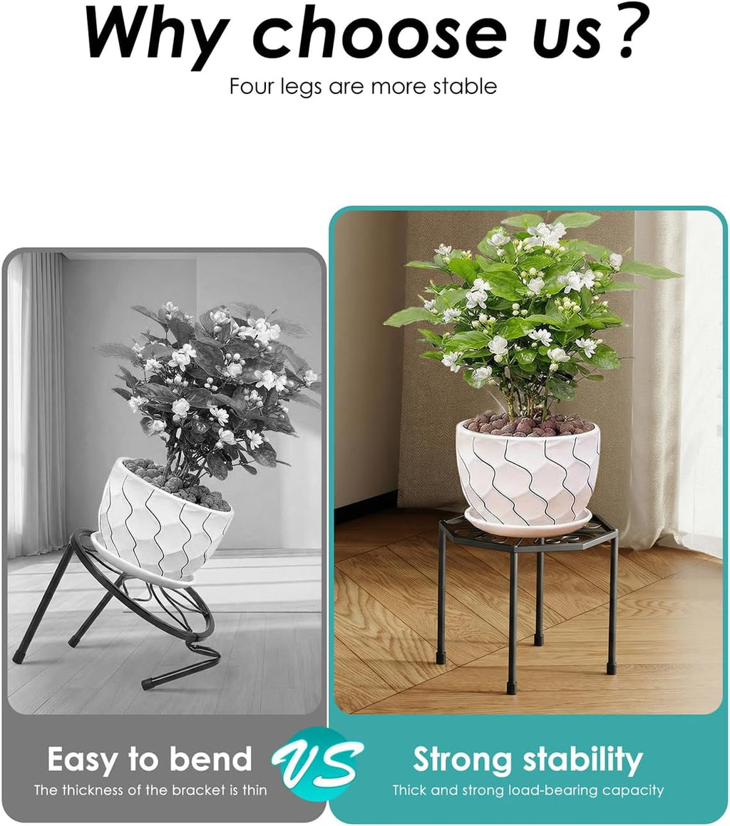 5-Pack Metal Plant Stands for Outdoor Indoor, Anti-Rust Iron Flower Pot Stand, Heavy Duty Plant Pot Shelf for Multiple