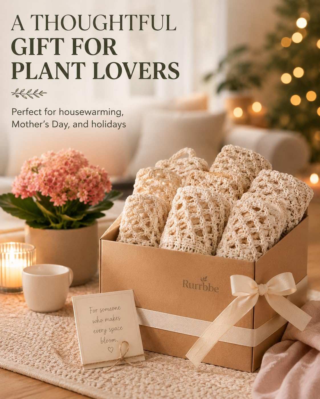 Plant Hanger Indoor, Hanging Planters for Indoor Plants 6 Pack Cotton Woven Wall Basket Set, 3 Size Macrame Plant