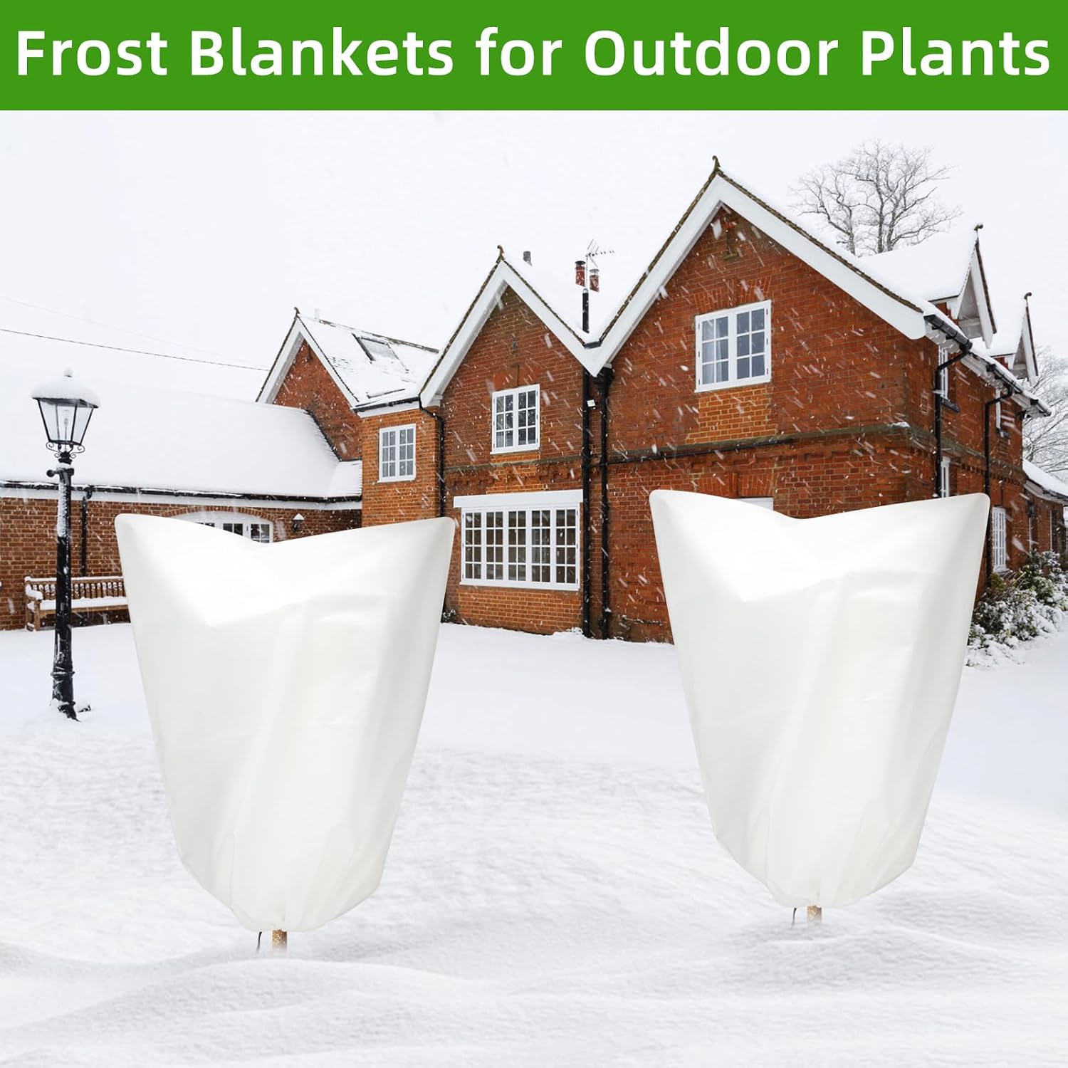 3 Packs Plant Covers Freeze Protection, 42" x 45" 2.25 oz Frost Cloth Plant Freeze Protection Tree Jacket Cover for