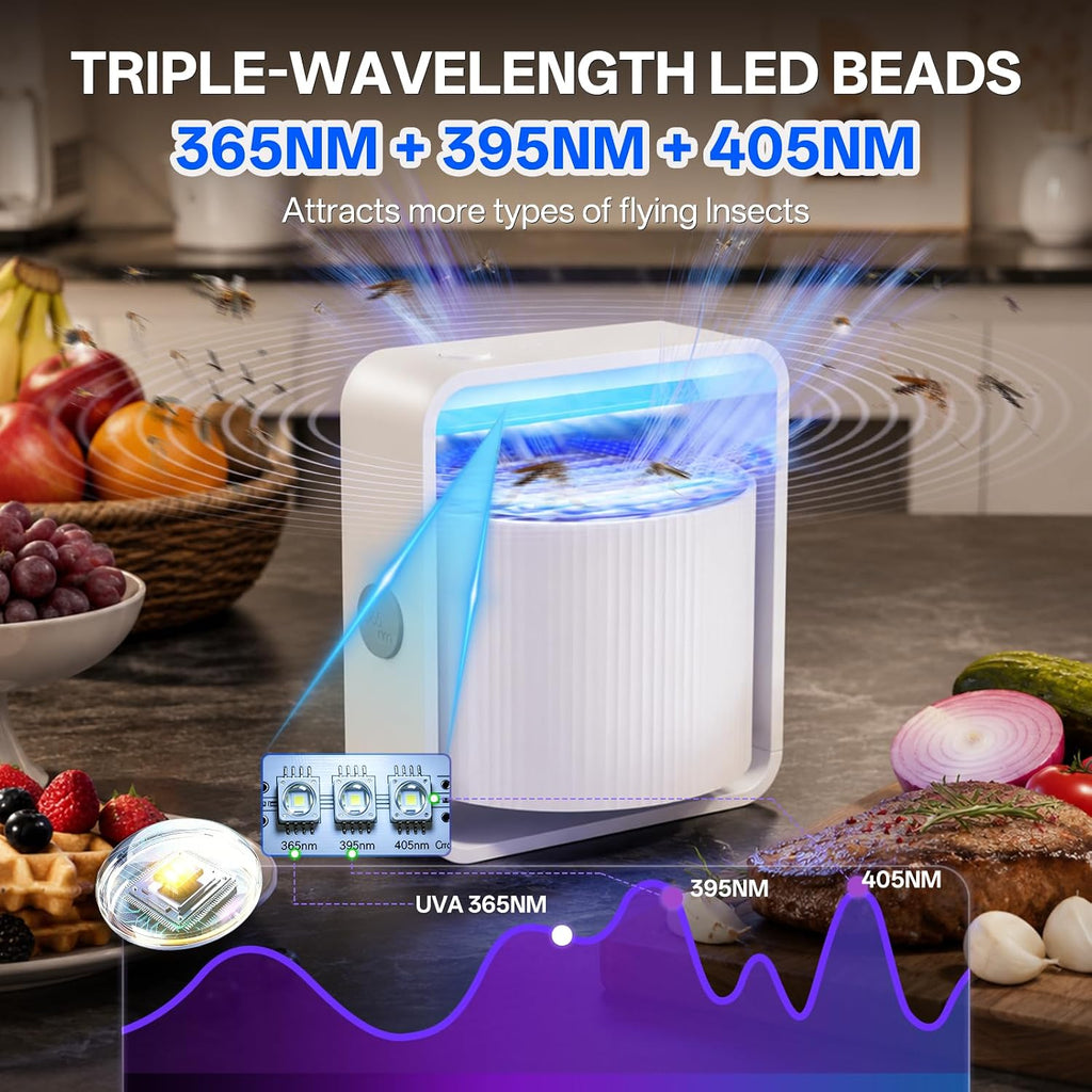 Fruit Fly Traps for Indoors, Gnat and Insects Catcher for House with UV Light, Fan Suction, Ideal for Garage, Kitchen