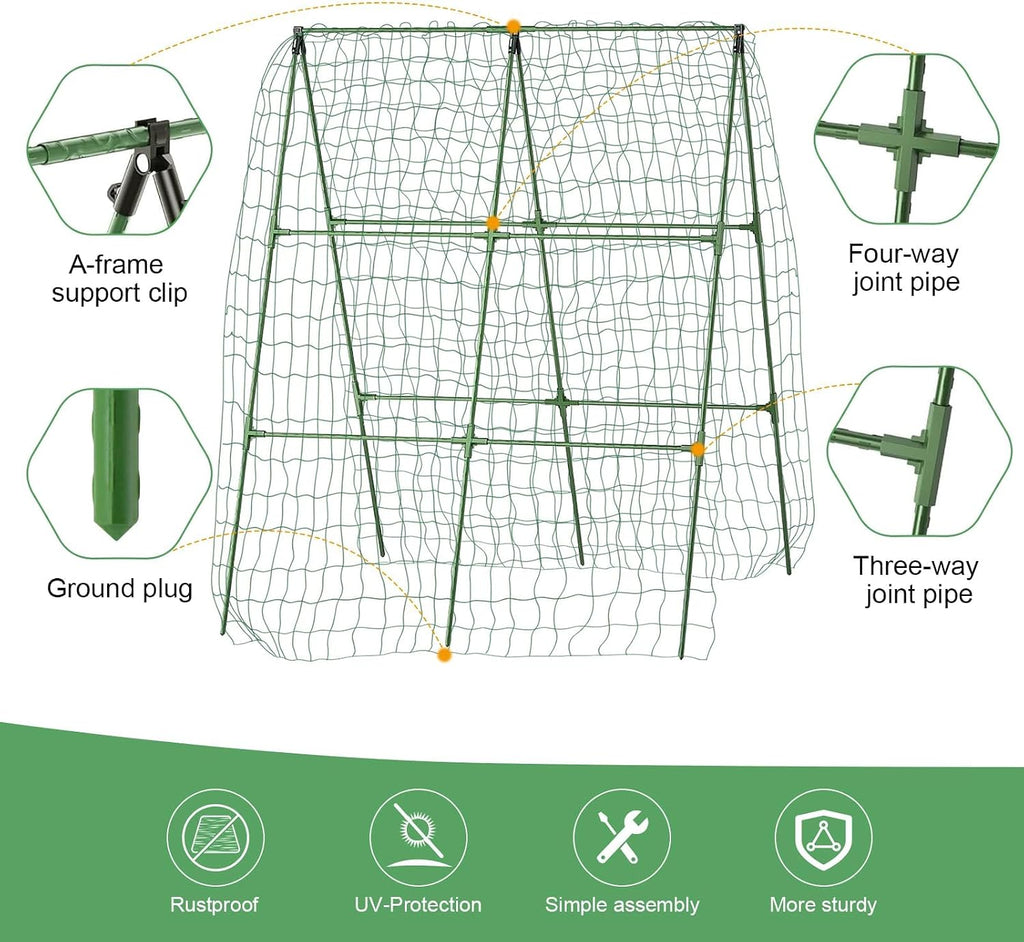 2PCS Cucumber Trellis for Climbing Plants Outdoor, Garden Trellis for Raised Bed Garden,Vegetable Grow Supports with