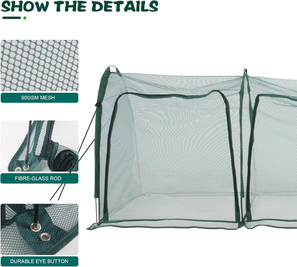 Flexible Net Grow Tunnel - Garden Greenhouse Plant Mesh Covers Growhouse Cloche for Protecting Fruit Vegetables Plants