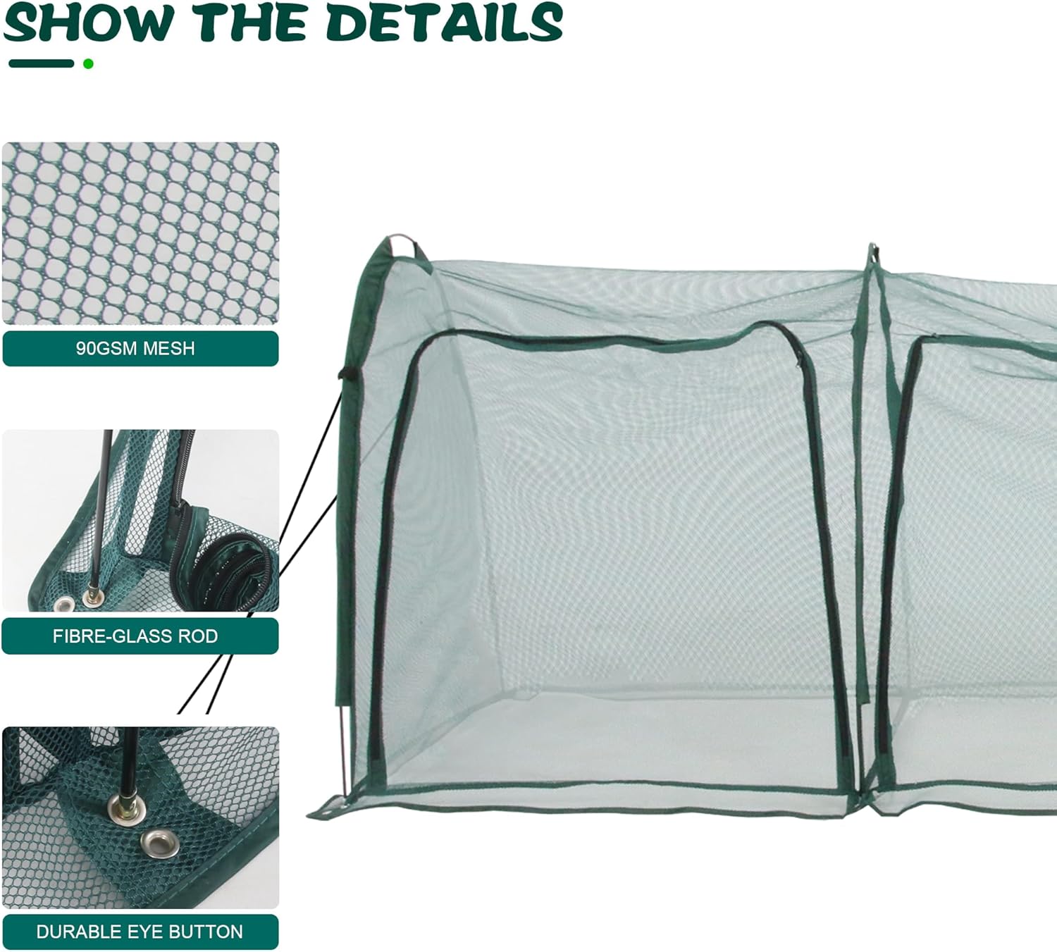Flexible Net Grow Tunnel - Garden Greenhouse Plant Mesh Covers Growhouse Cloche for Protecting Fruit Vegetables Plants