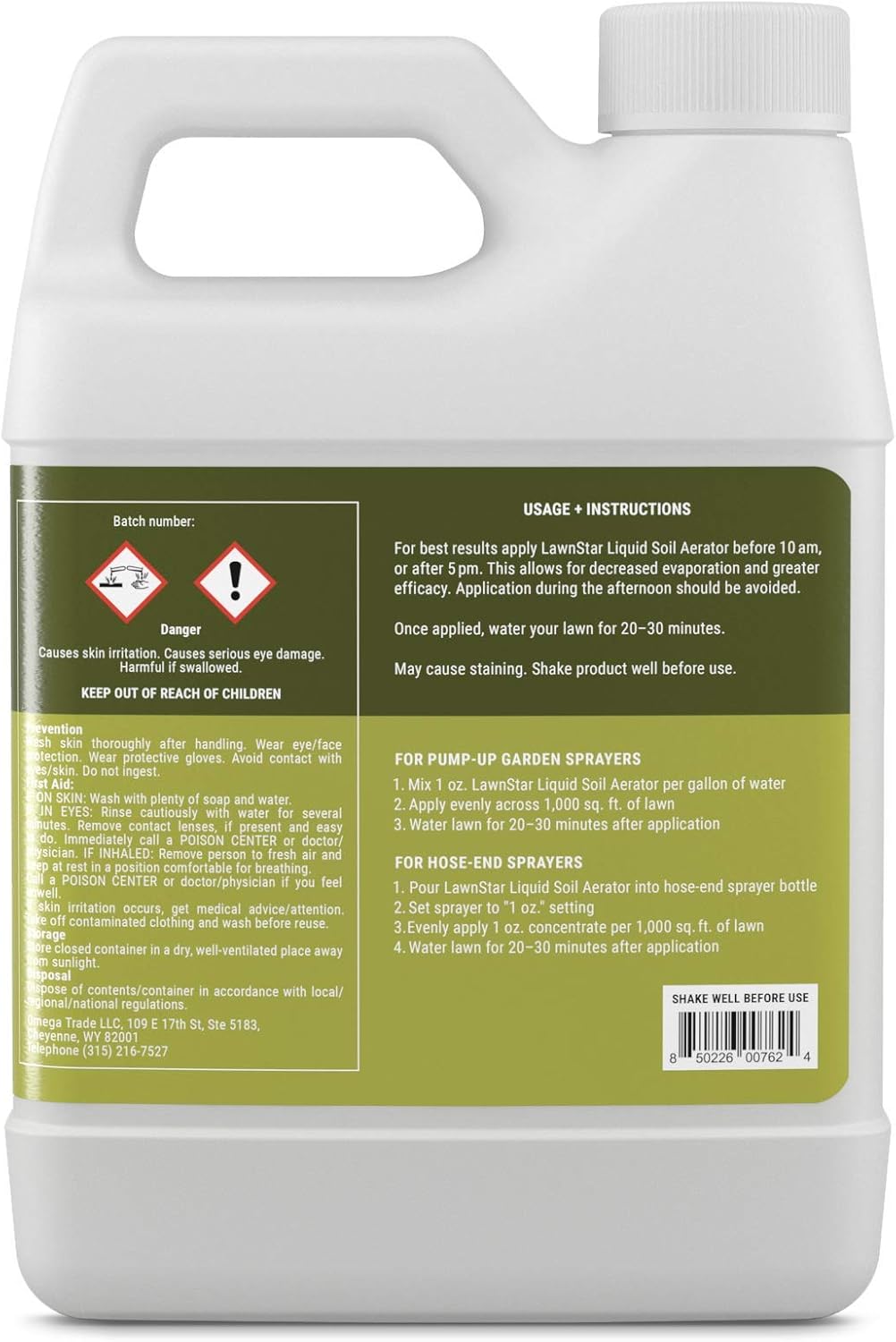 Liquid Lawn Aerator, Loosens and Conditions Compacted Soil, 32oz | LawnStar Liquid Aeration, Covers 32,000 sq ft