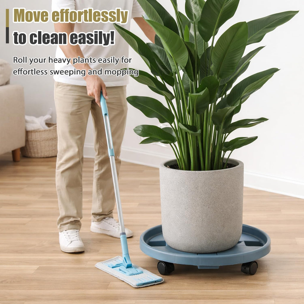 Party Zealot 5-Pack 13" Large Plant Caddy with Wheels Plastic Plant Dolly with Caster Flower Pot Mover Rollers Wheeled