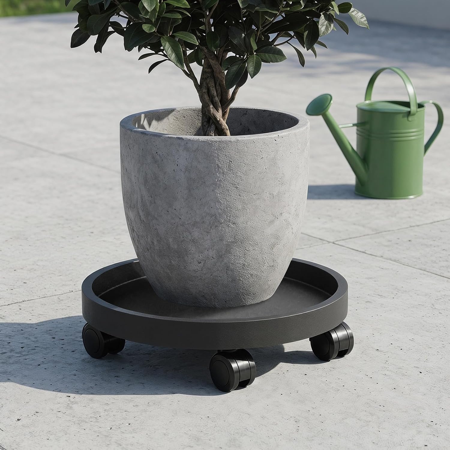 2 Pack Plant Caddy with Wheels, 12.6 inch Rolling Plant Stands | Round Plant Stand Dolly for Outdoor Indoor Heavy