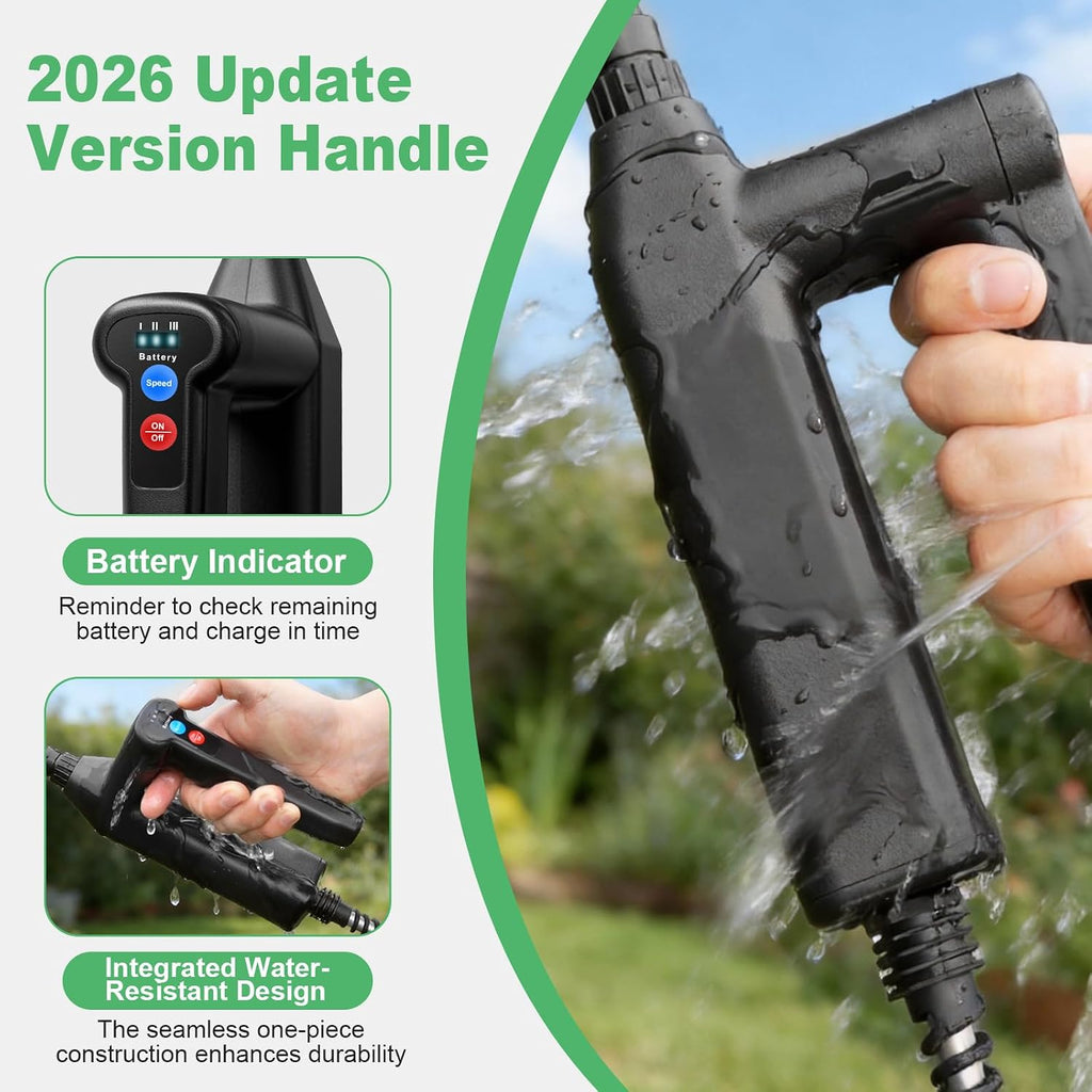 1.35 Gallon Battery Powered Sprayer, Electric Garden Sprayer with 3 Adjustable Pressures, Battery Indicator, Telescopic