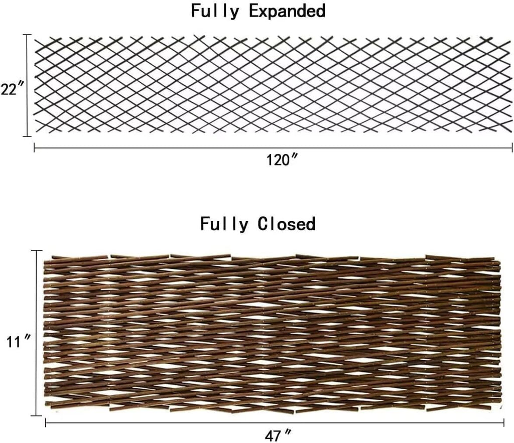 GLANT Lattice Fence Expandable Plant Climbing Trellis, Open Screen Willow Fencing