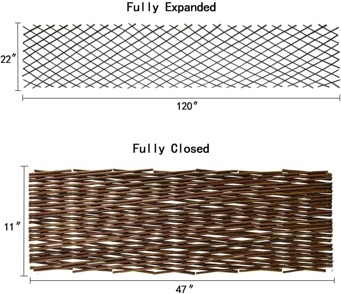 GLANT Lattice Fence Expandable Plant Climbing Trellis, Open Screen Willow Fencing
