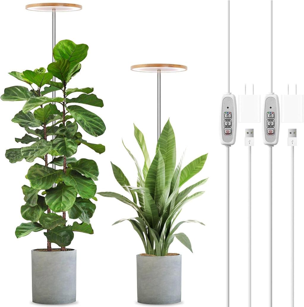 LORDEM Bamboo Grow Light for Indoor Plants, 2 Pack