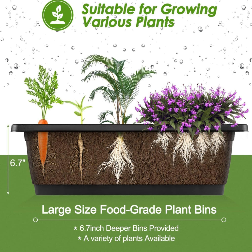 4FT Vertical Raised Garden Bed, 5 Tiers Elevated Planter Box, Black | Elevated Garden Bed Perfect for Patio Balcony