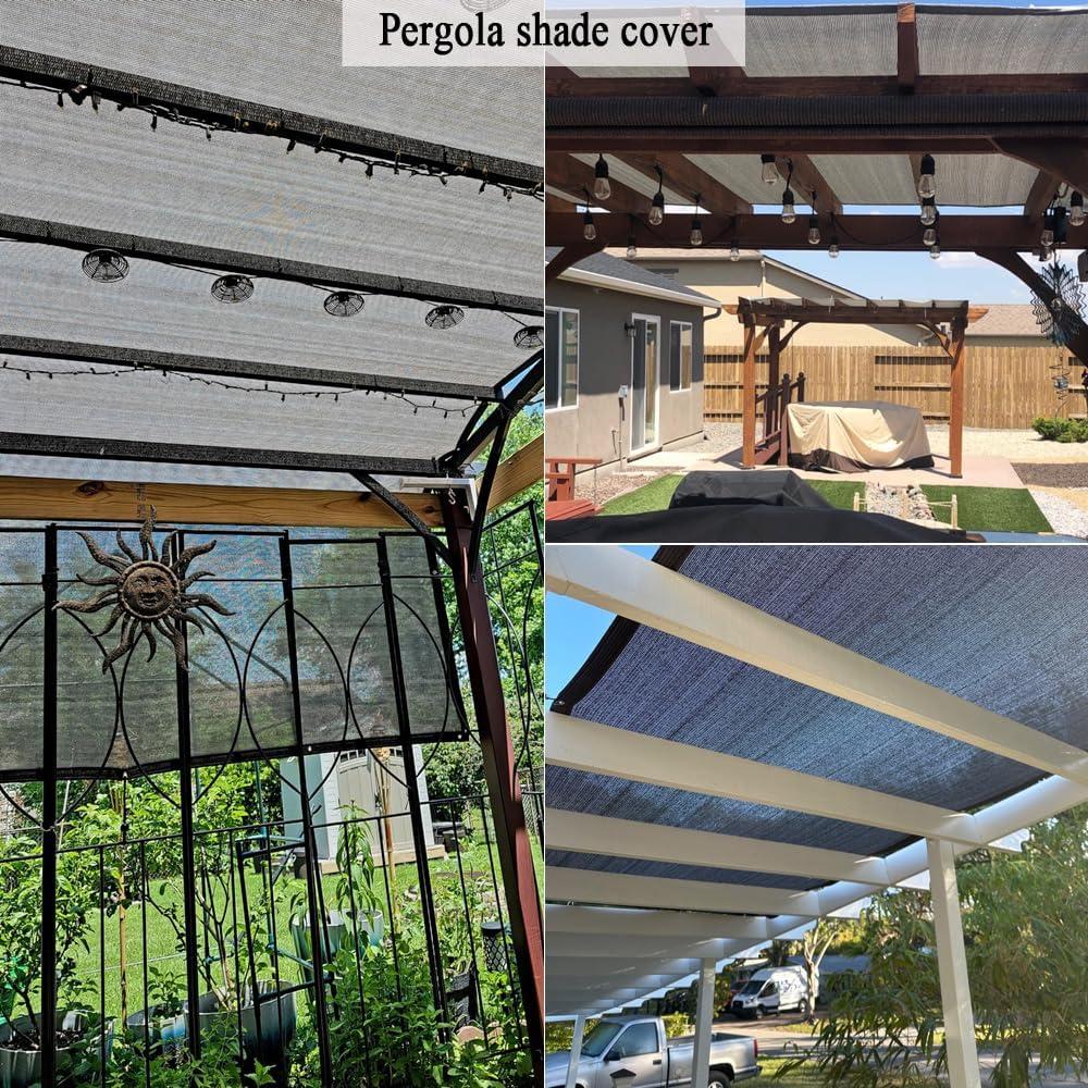 10X30 Ft Shade Cloth for Patio, 90% UV Block, 200GSM Sunshade Fabric | Heavy Duty Breathable Gray Sun Shade Cover