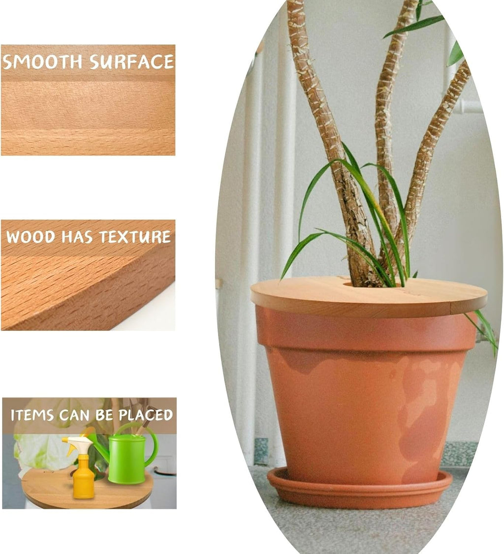 13.7 Inch Plant Pot Grid from Animals, Wooden Plant Pot Cover, Indoor Plant Protector from Cats, Flowerpot Decorative