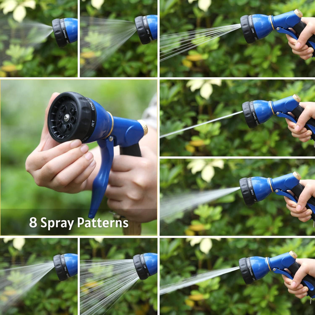 HOSUN Garden Hose Sprayer Nozzle 100% Heavy Duty Metal, Water Hose Nozzle with 8 Different Spray Patterns, High