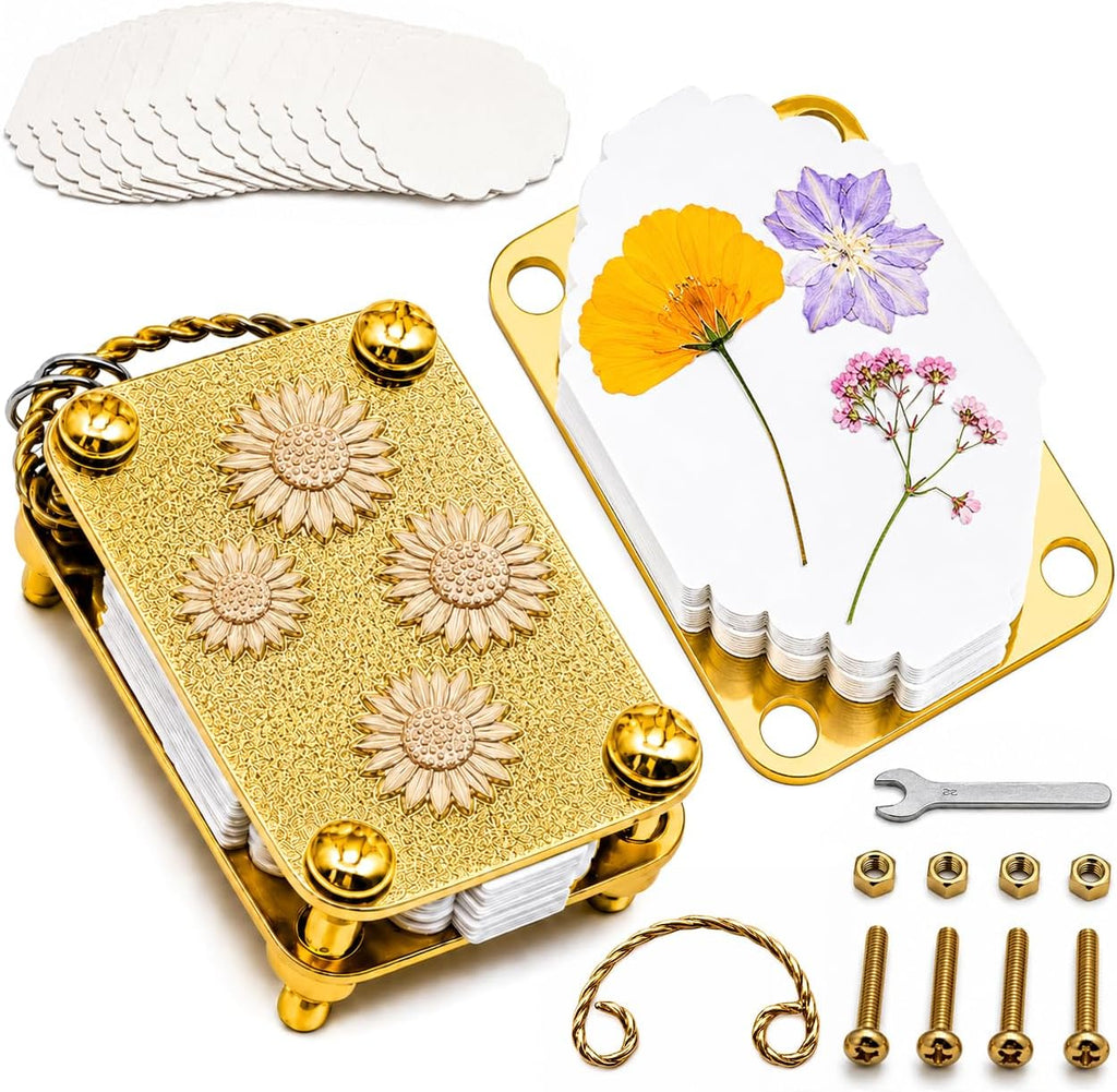 Flower Press Keychain, Portable Botanical Preservation Kit, Sunflower
