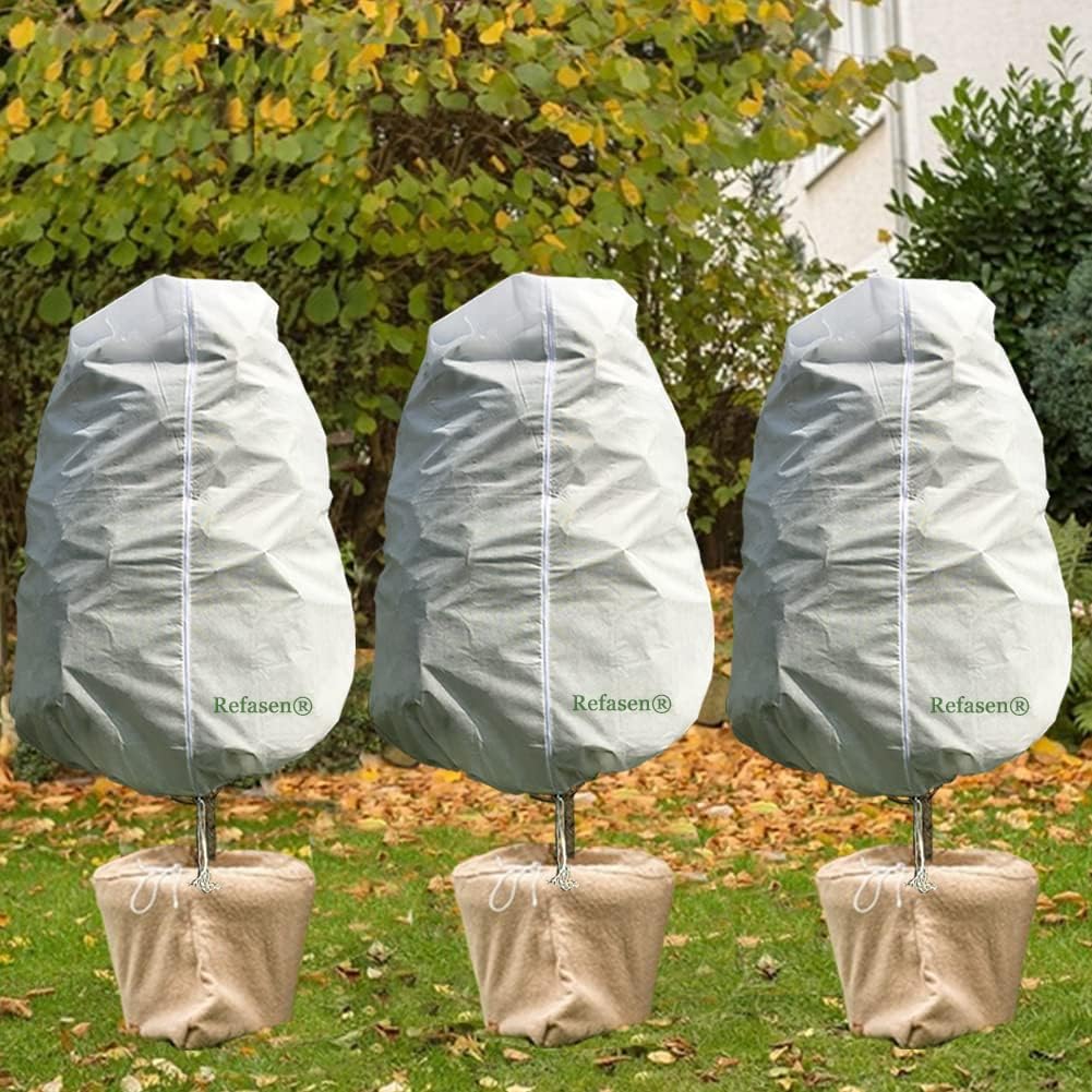 Plant Covers Freeze Protection,3 Packs 45”H X40”W Frost Blankets for Outdoor Plants Frost Cloth with Zipper