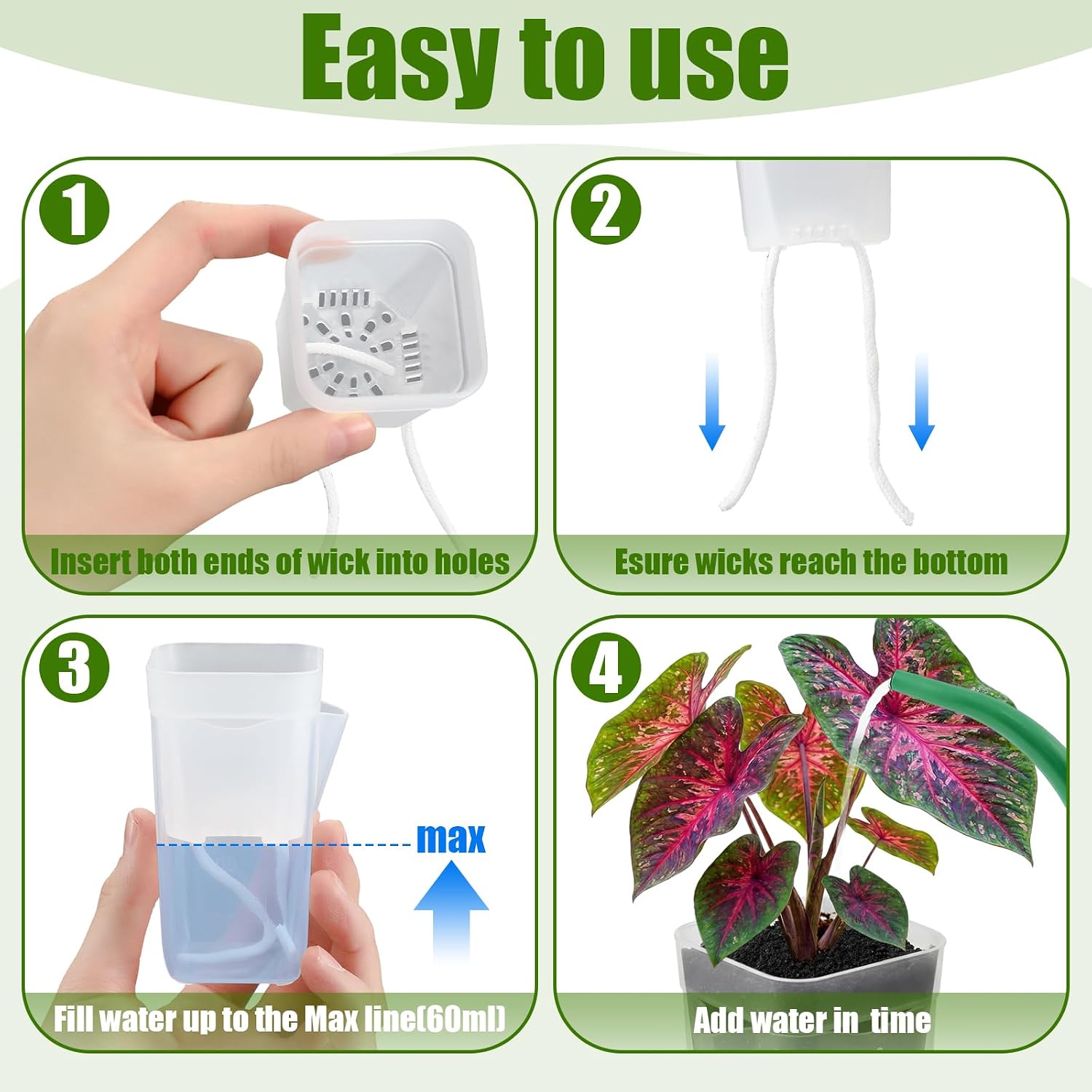 LemonRoad 20 Pack 2.5" Small Self Watering Pots for Indoor Plants | with 20 Plant Label, Mini Clear Plastic Planters