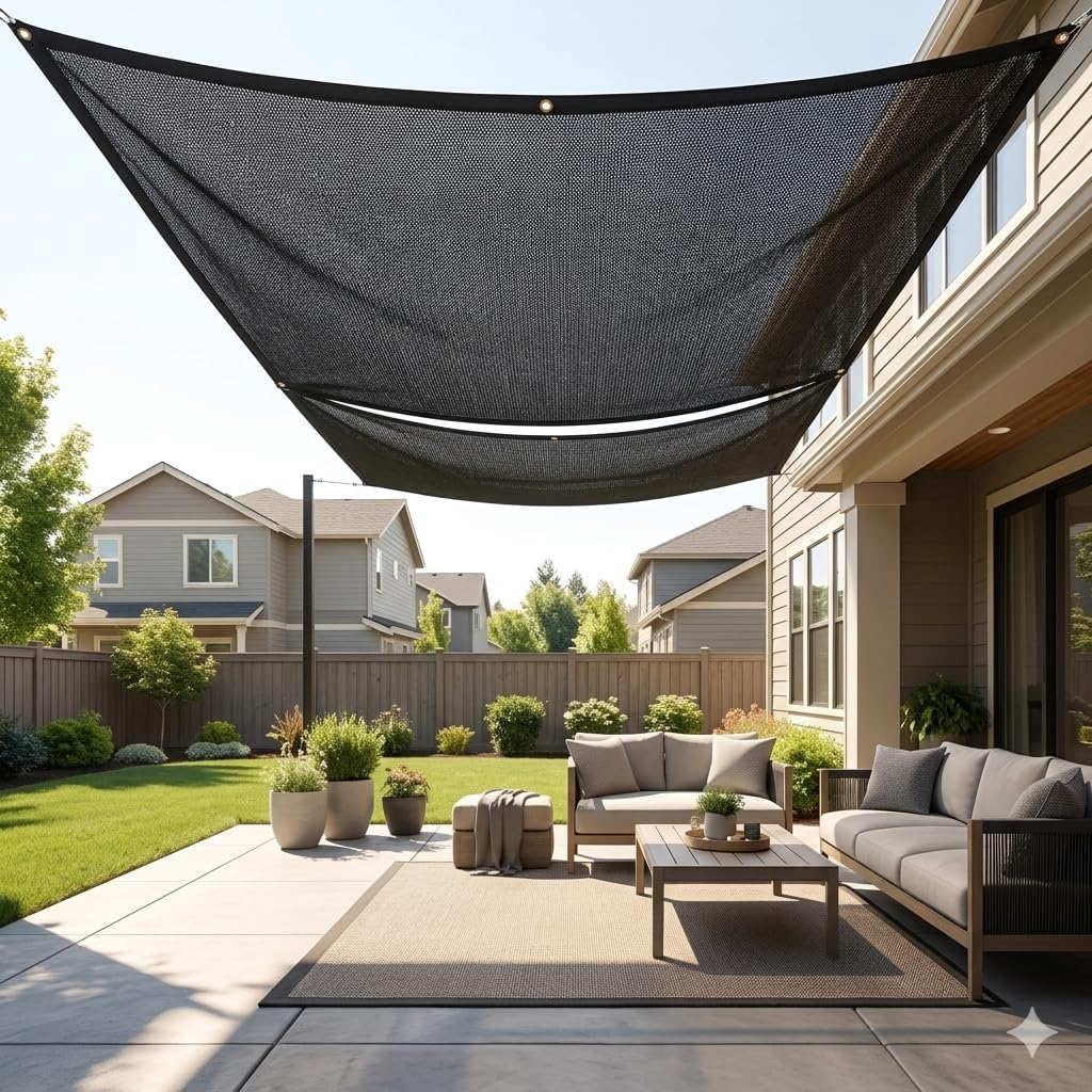 40% Garden Shade Cloth for Plants,10x20FT Sun Shade Protection | Heavy Duty Black UV-Resistant Shade Cloth with