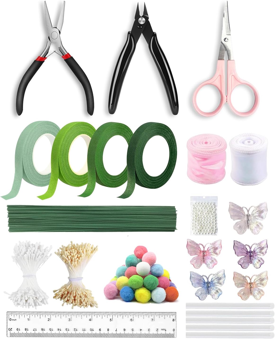 LansinLife Pipe Cleaners Flowers Making Tool Kit for Bouquet DIY