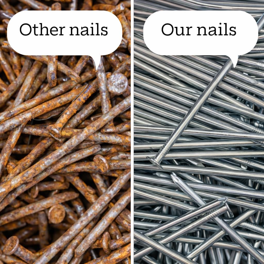 Turf Nails 6" Galvanized – Heavy-Duty Fasteners for Synthetic Grass, Landscaping, and Ground Cover Stakes, 1400-Pack