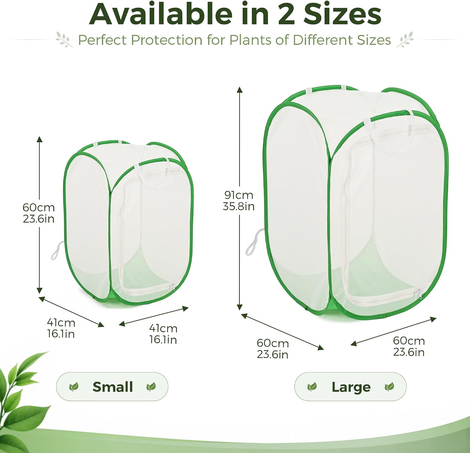 36" Pop Up Garden Mesh Plant Cover, Butterfly Enclosure Mesh | Pop Up Greenhouse, Plant Cover for Pests, Bird and Plant