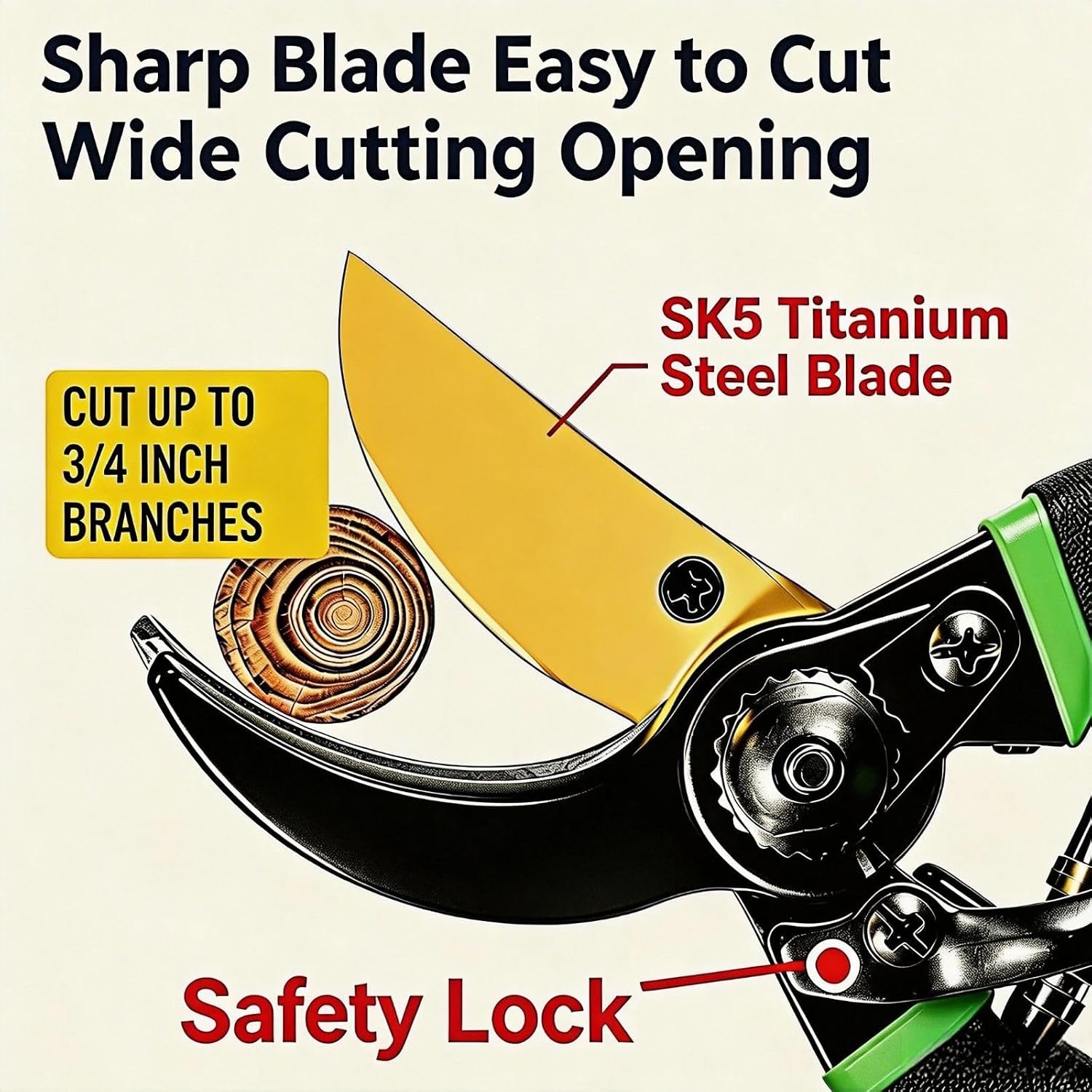 4-Pack Bypass Pruning Shears, Titanium Steel Blade,With Gardening Gloves,Shears Stainless, Ergonomic Hand Pruning