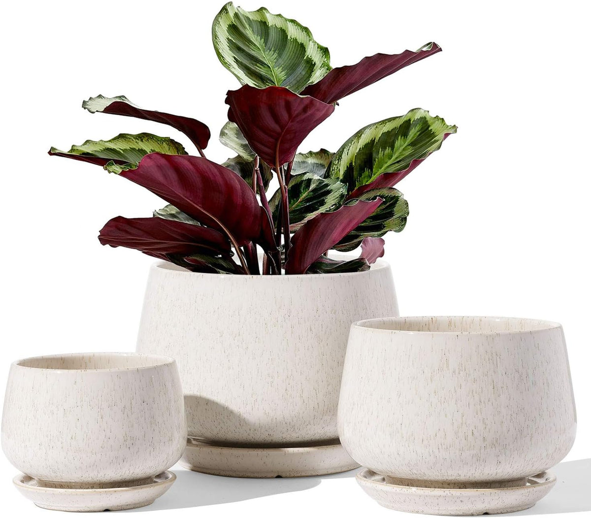 D'vine Dev 12 Inch Ceramic Planter Pot, Olive, 94-O-F-J