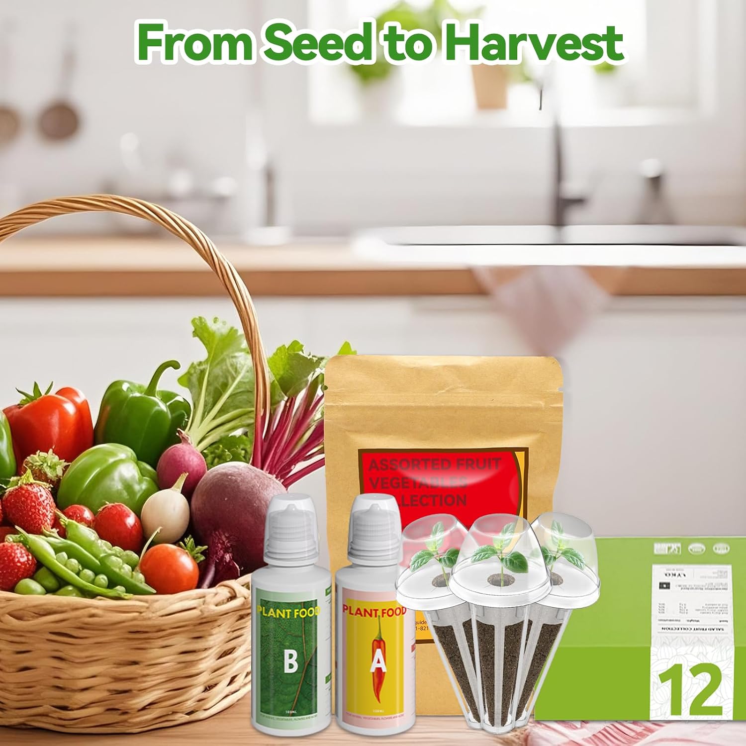 inbloom 12-Pod Fruit Seed Pod Kit for AeroGarden, iDOO, Ahopegarden Hydroponic Growing System, Included Strawberry