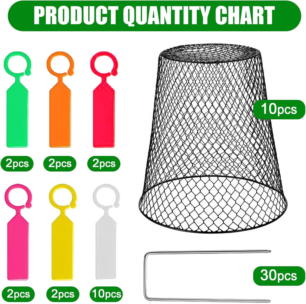 10 Pack 9.13"×9.13" Chicken Wire Cloche Plant Covers - Garden Plant Cloche Metal Heavy Duty Plant Protectors from