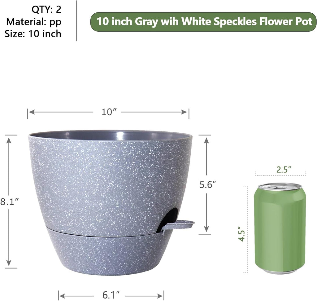 WSMKSZ 10 inch Self Watering Pots, Planter, Plant Pots with Mesh Drainage Holes for Indoor Outdoor House Plants and
