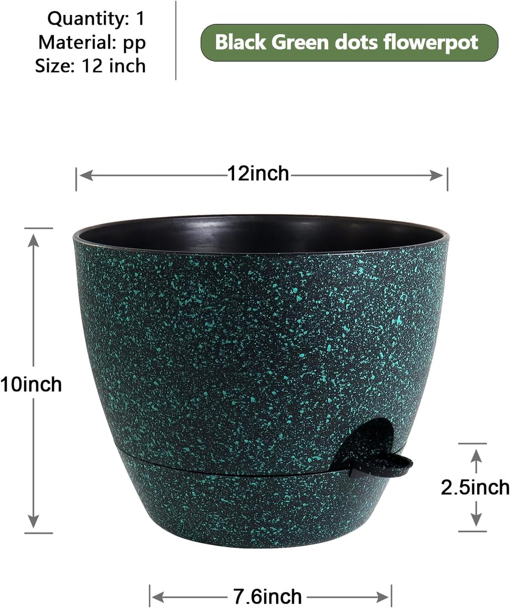 WSMKSZ 12 inch Large Self Watering Pots, Planter, Plant Pots with Mesh Drainage Holes for Indoor Outdoor House Plants