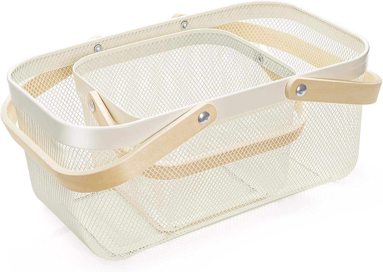 2 Pack Harvest Basket with Handle, Garden Baskets for Gathering Vegetables, Multi-functional Metal Mesh Fruit Basket