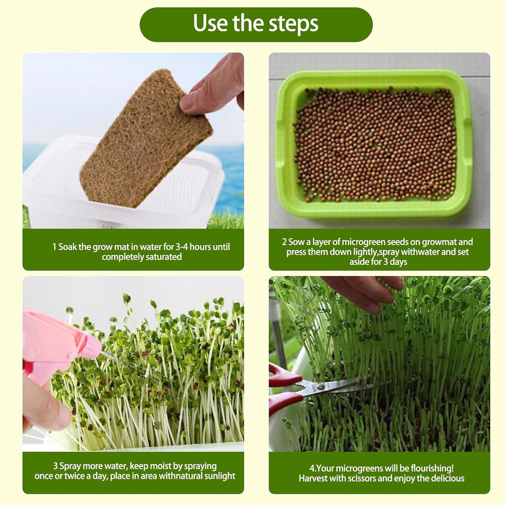 Vexillum 2Pcs Jute Microgreen Growing Mat Roll (5" x 197") | Natural Grow Pad for Microgreens, Seed Sprouting &