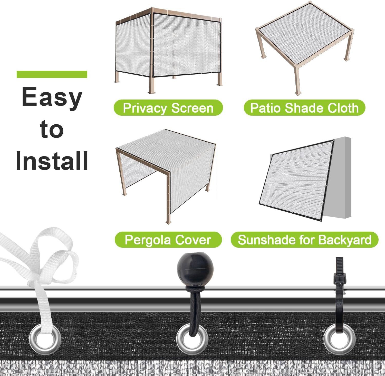 SUNNY GUARD 85% Aluminum Sun Shade Cloth, 20x20FT Heat Reflective Tarp | Reflective Aluminum Shade Cloth Blocks 85%