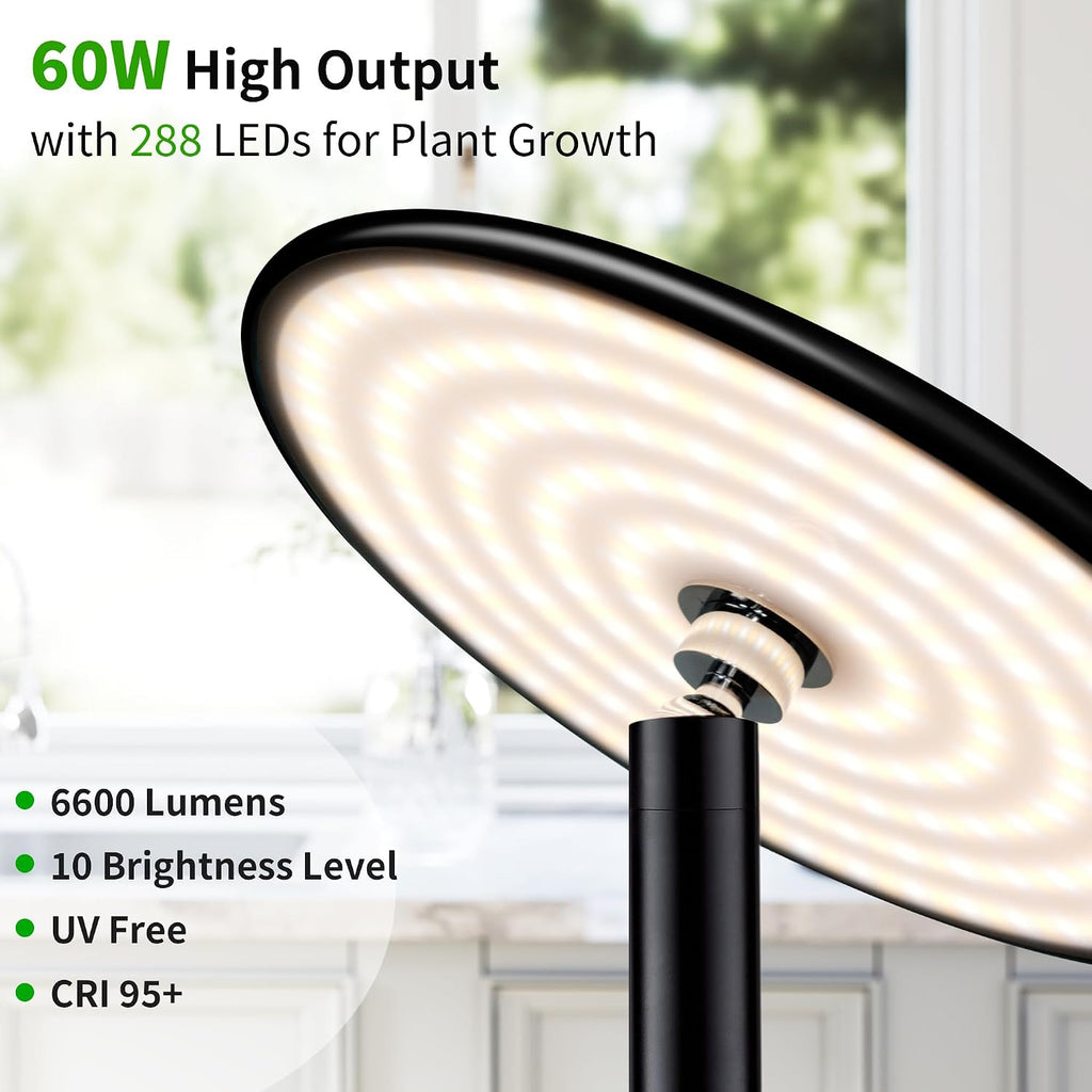 85" Tall Grow Light for Large Indoor Plants, 60W Full Spectrum | 1-23H Timer, Blue-Enhanced Sun Spectrum, Dimmable