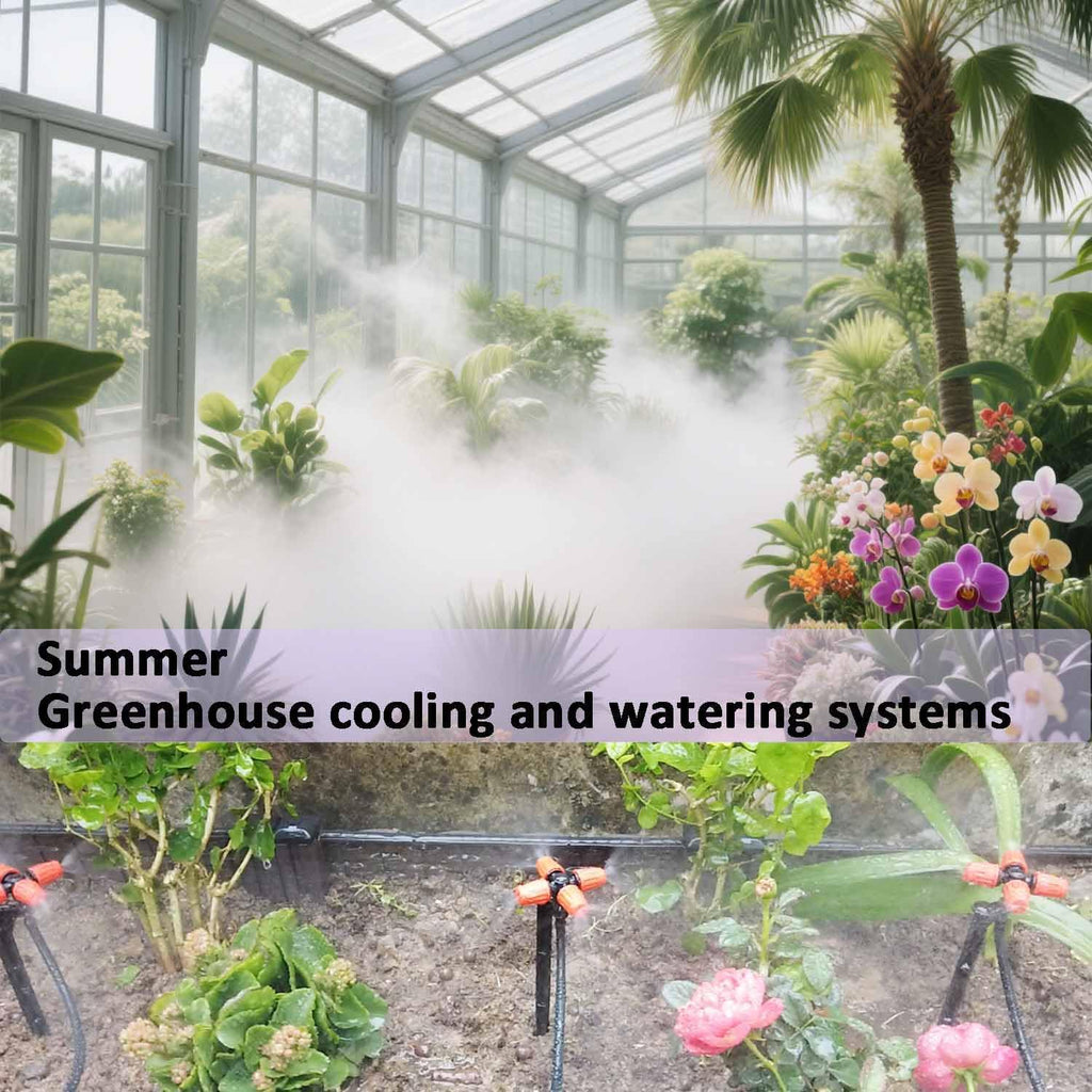 Drip Irrigation Kit Automatic Watering System with Water Timer 64FT 1/4 Tubing and 12 Rain Spray Watering Nozzles in 4