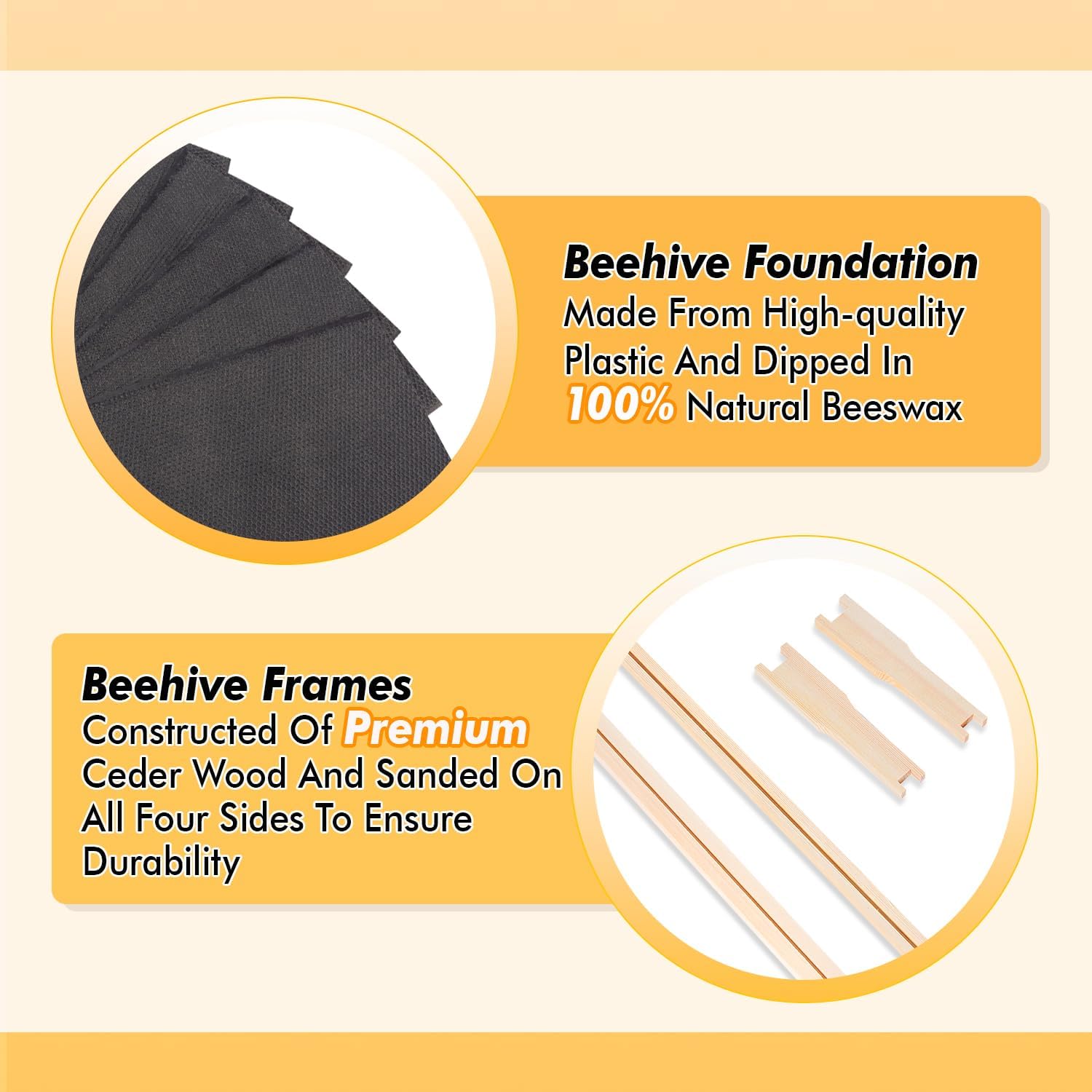 POLLIBEE Bee Hive,10 Frame Beehive Boxes Starter Kit, Langstroth Beehives Include 2 Deep Hive Boxes and 1 Medium Super