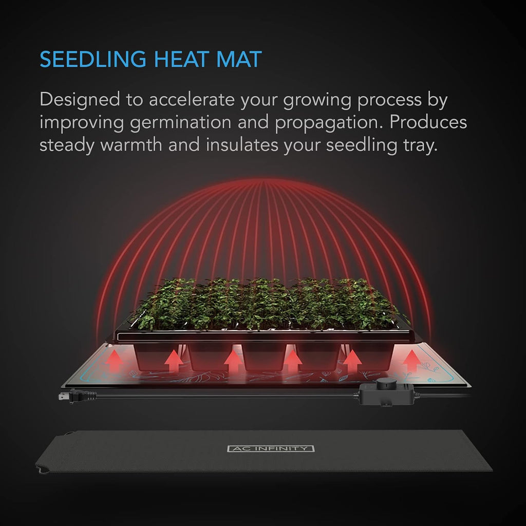 AC Infinity SUNCORE A3X2, Dual Waterproof Seedling Mat with | 10" x 20.75", UL & MET Certified Heating Pads, for Indoor