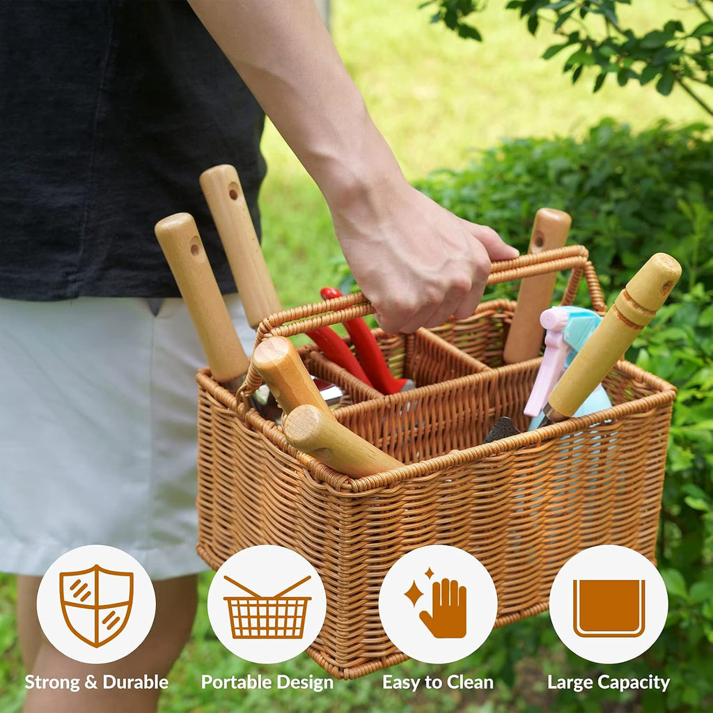 SOLIGT 8 Piece Garden Tools Set with Basket, Gardening Gifts for Women Men | Heavy Duty Stainless Steel Pruning Shears