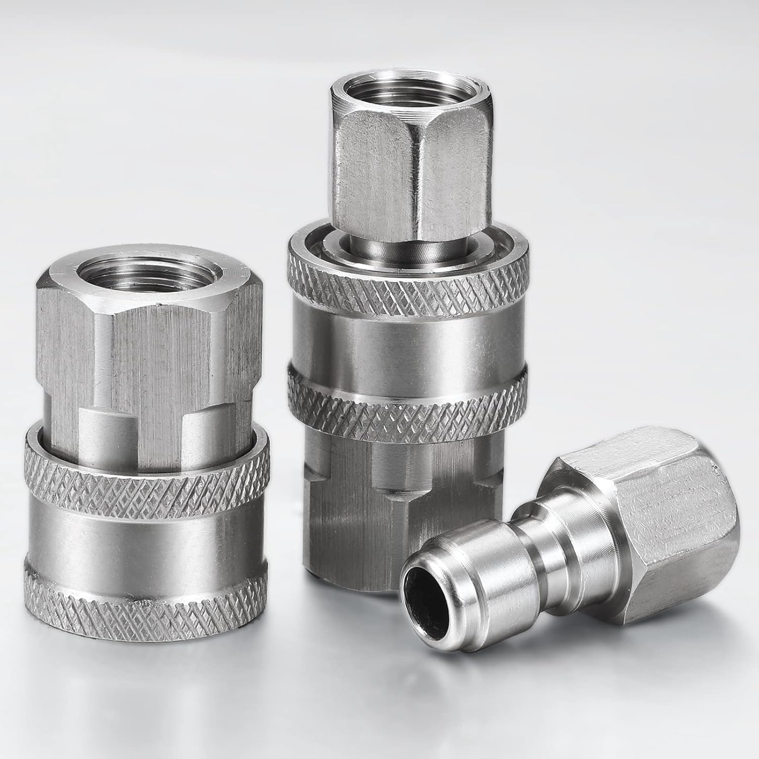 4 Sets NPT 1/4 Inch Pressure Washer Coupler Quick Connect Plug Male Female 1/4 Quick Connect Fittings Pressure Washer