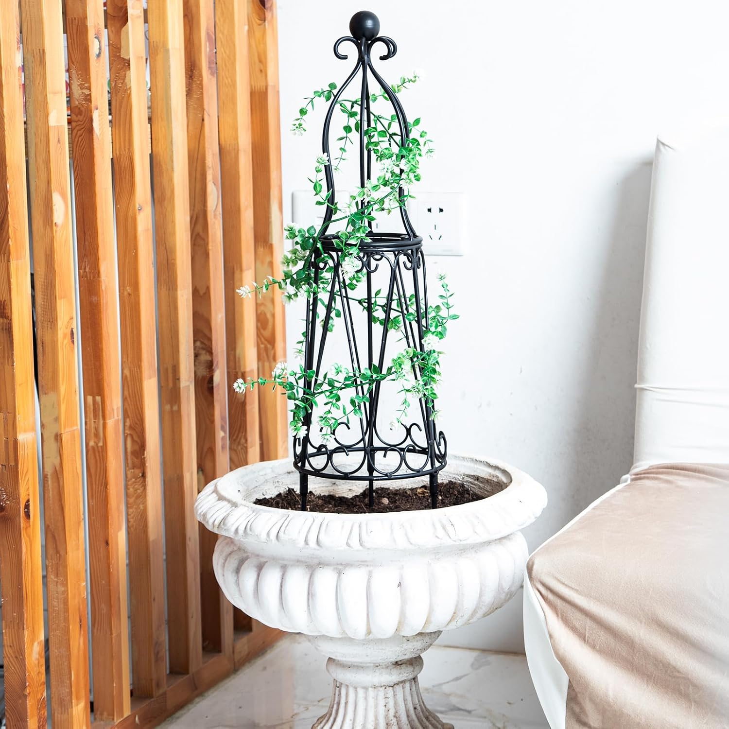 29.5" Obelisk Trellis for Indoor/Outdoor Potted Plants Support | Metal Trellis for Climbing Plants - Indoor/Outdoor