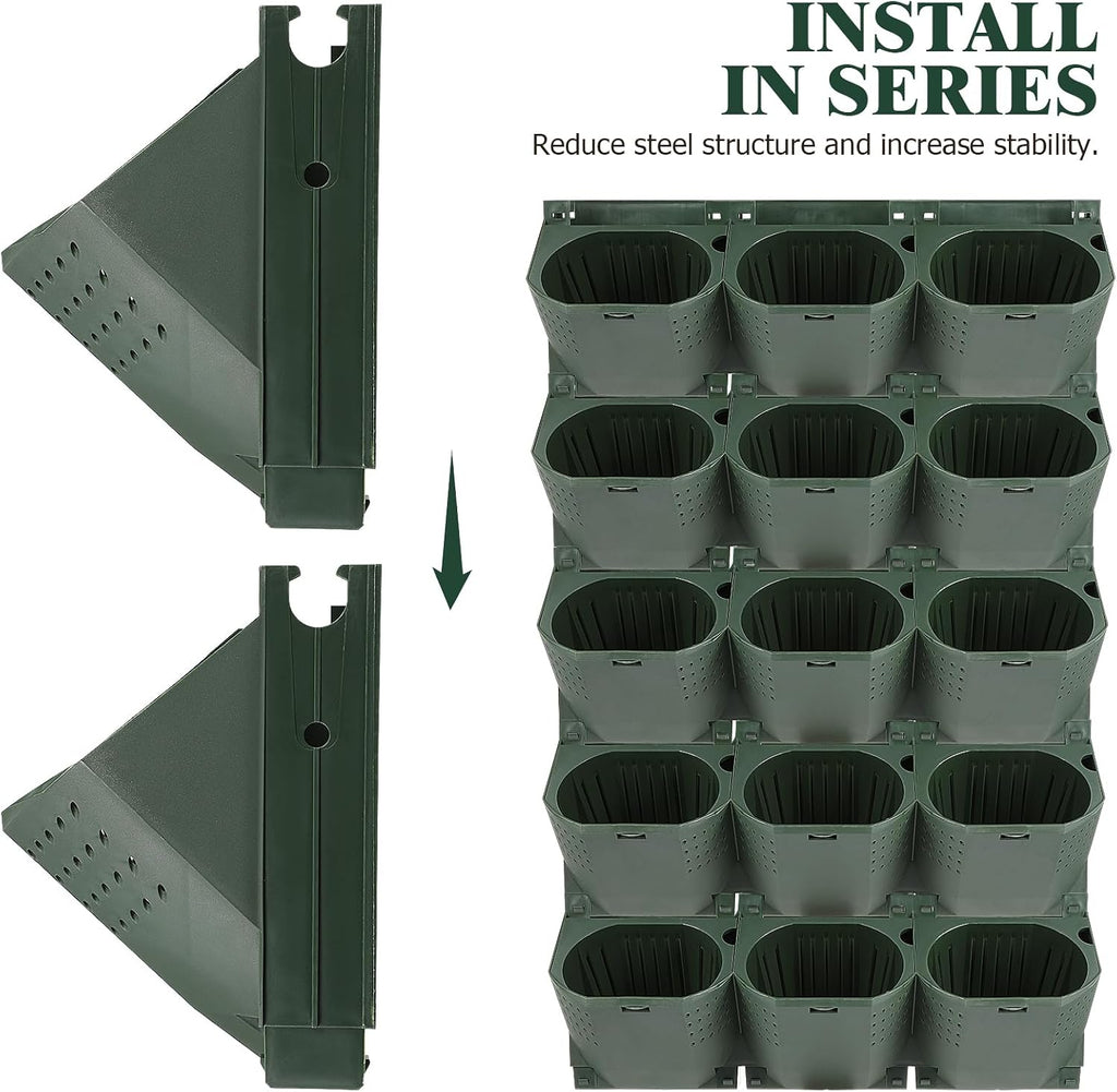 Yardwe Vertical Garden Wall Planter Stackable Plant Pot Wall Mounted Hanging Flower Pot for Balcony Garden Home Office