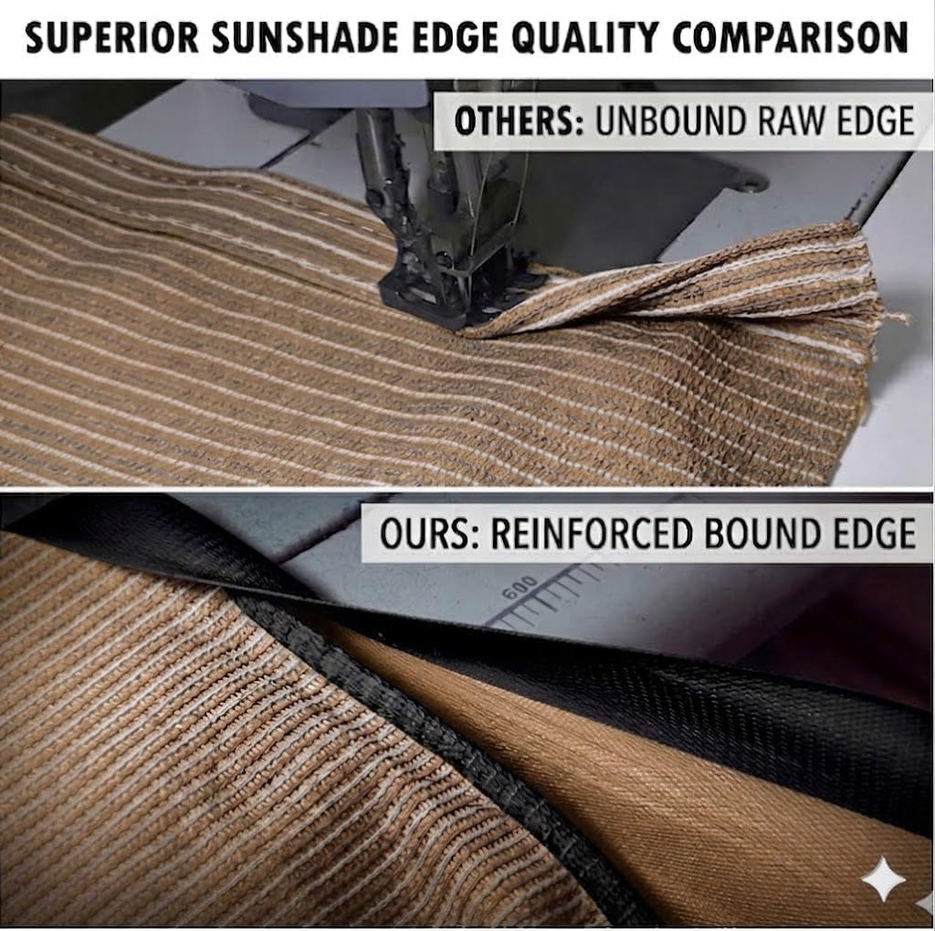 EMERIT 90% Sun Shade Cloth, 10' X 14' Pergola Shade Cover Canopy, 50 MPH Wind-Resistant Tarp with Reinforced Stainless