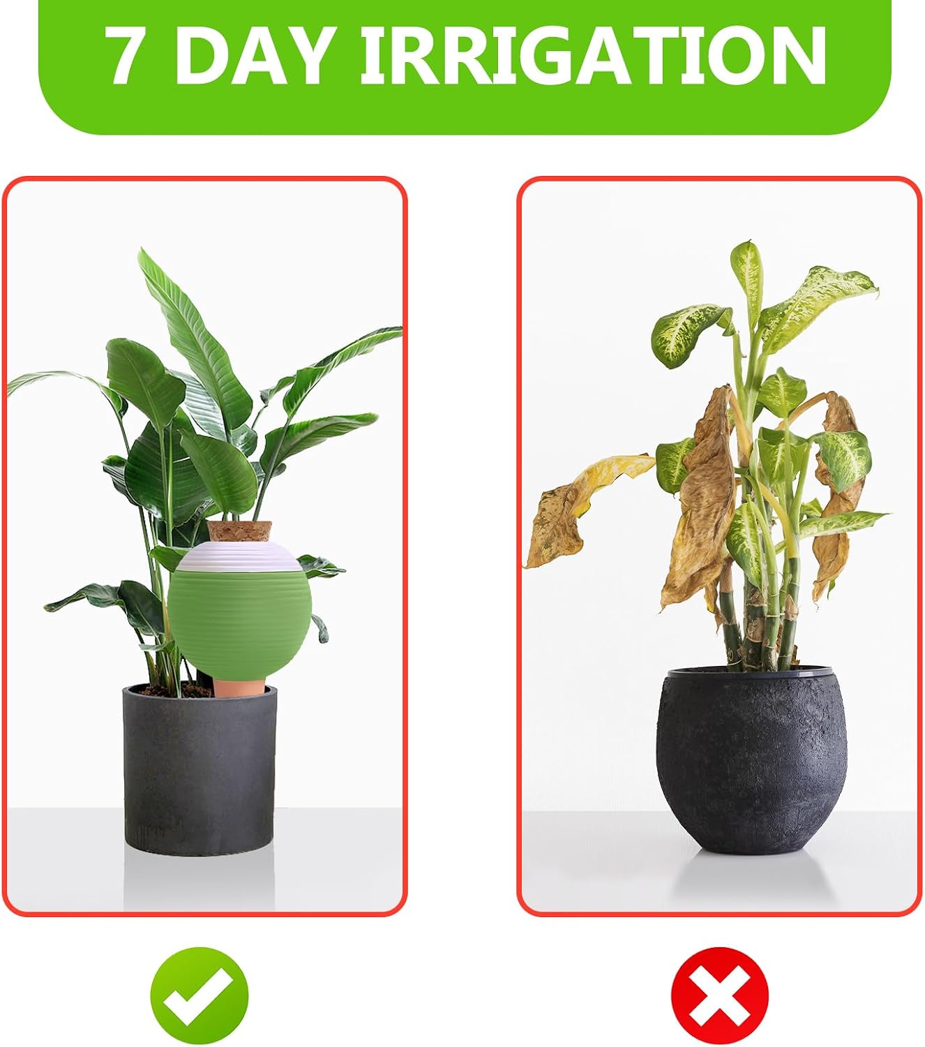 4PCS Plant Watering Globes, Large Terracotta Automatic Watering Stake | Plant Watering Devices with Wooden Stopper for