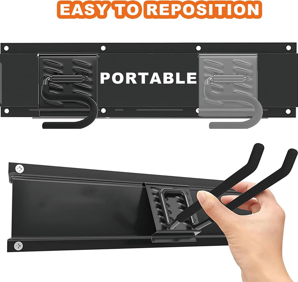 Heavy Duty Tool Hooks Set - Wall Mount Garage Tool Organizer, Multipurpose Metal Storage Hanger for Garden Tools Broom